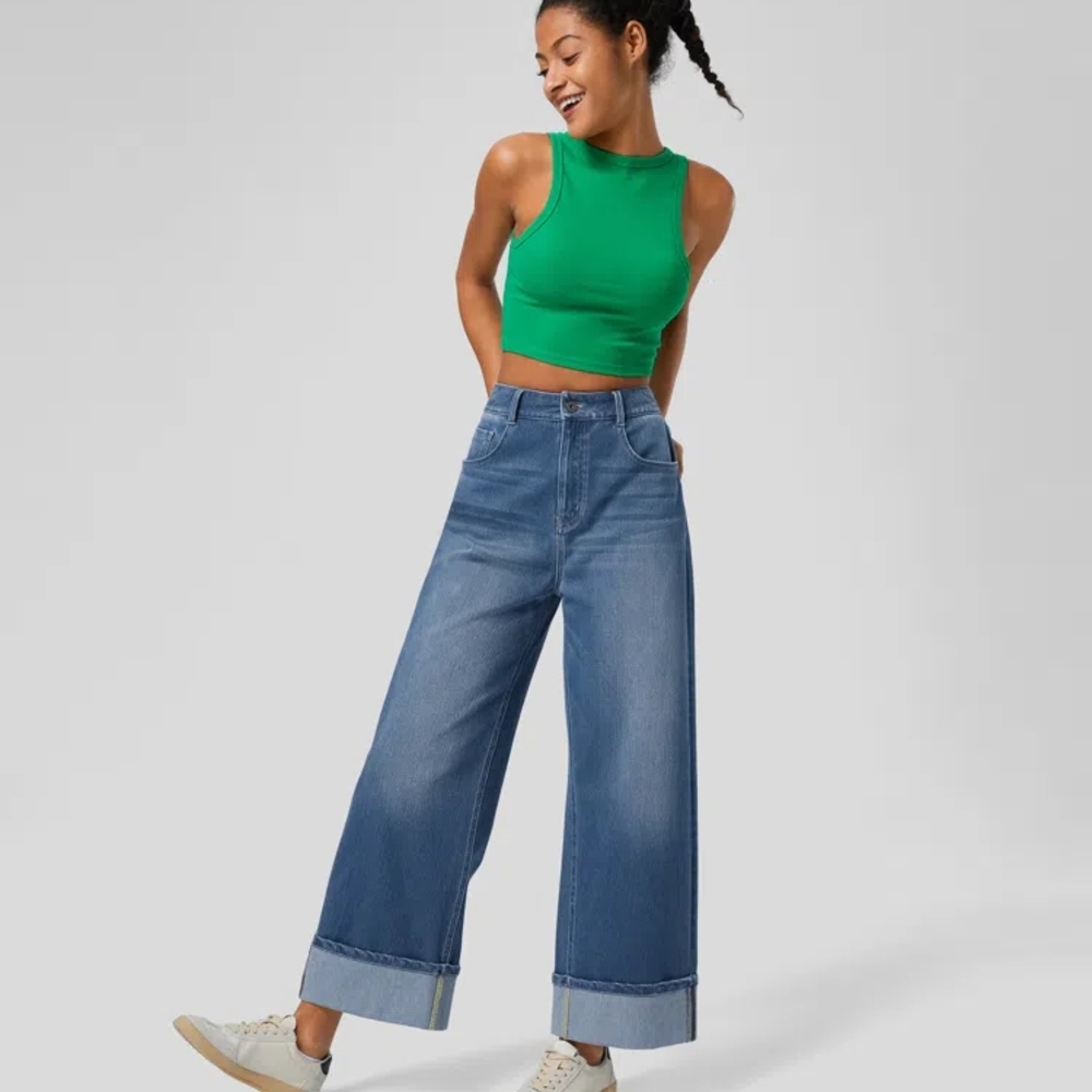 Halara Flex Denim Wide-Leg Blue Jeans NWT Sz M